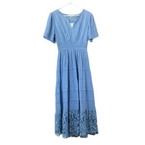 Pale Blue Lacy Cottagecore Maiden Flowy Dress